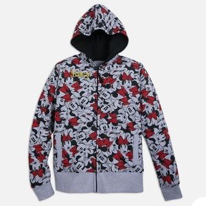 NWT Disney Store All Over Minnie Mouse Zippered Hoodie Women’s M